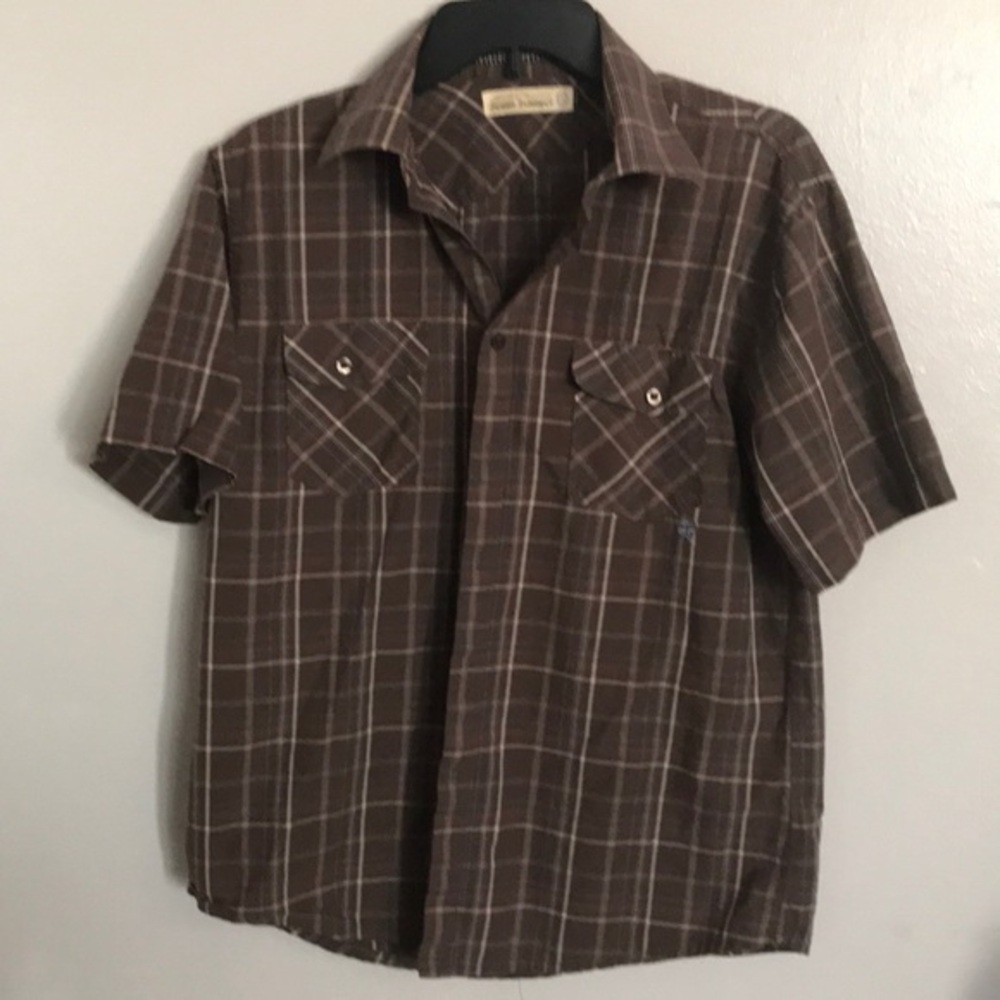 Ocean Current mens dress shirt, Size Medium multi color brown